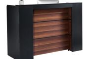 Reception Desk, 62.99 x 23.62 x 43.70 in Rectangular Front Counter Table, Office Reception Desk Front Retail Counter with LED Light,