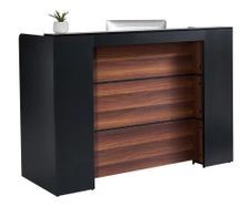 Reception Desk, 62.99 x 23.62 x 43.70 in Rectangular Front Counter Table, Office Reception Desk Front Retail Counter with LED Light,