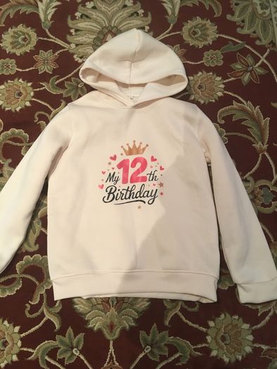 12 th Birthday Hoodie, size - 12 years