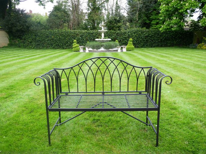 Black Bench Curved Ends D9410