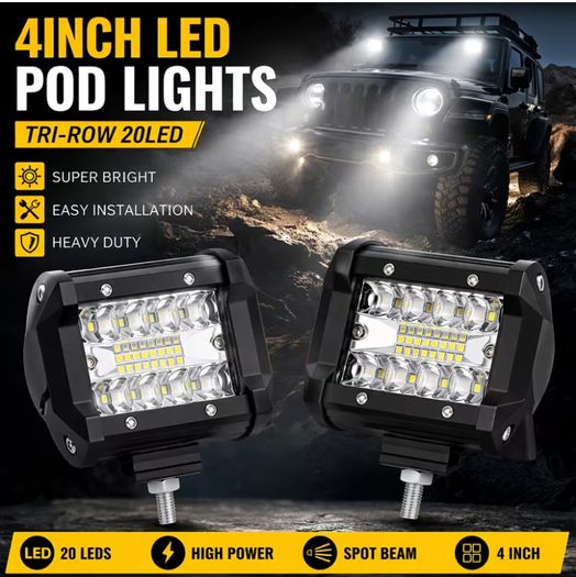 2pcs 10.16cm Automobile Light Bar 12V High-Brightness Combination Light 20LED Ultra-Bright Lighting