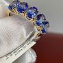 Gold 9K (375) Yellow Gold Premium Tanzanite 5 Stone Ring 4.00 Ct. Image 3