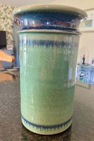 Louis Mulcahy teal green Vase / Wine Holder