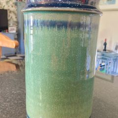 Louis Mulcahy teal green Vase / Wine Holder