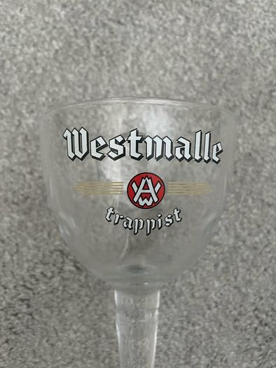 Westmalle Trappist Beer Glass Chalice Goblet Authentic Belgian Brewery