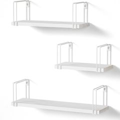 NEW SALE | Wall Shelves Rustic Floating Shelves, Decorative Wood Shelf Set of 3, Wall Mounted Storage Shelves for Bedroom, Living Room, Kitchen, Bathroom, Office and More,Black