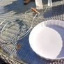 Large quiche dish w/ metal base and wooden handles, D18 Image 2