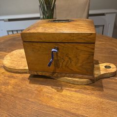antique walnut box with key