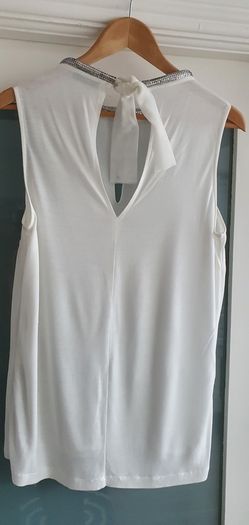 ZAPA Paris white layered embellished neck Sz 12