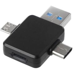 8Pin for iPhone Female to USB + Type C + Micro USB Male Charging Adapter