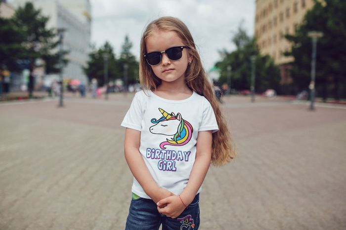 Birthday Girl Unicorn Girls T-shirt Tee Top Shirt Birthday T-shirt For Kids