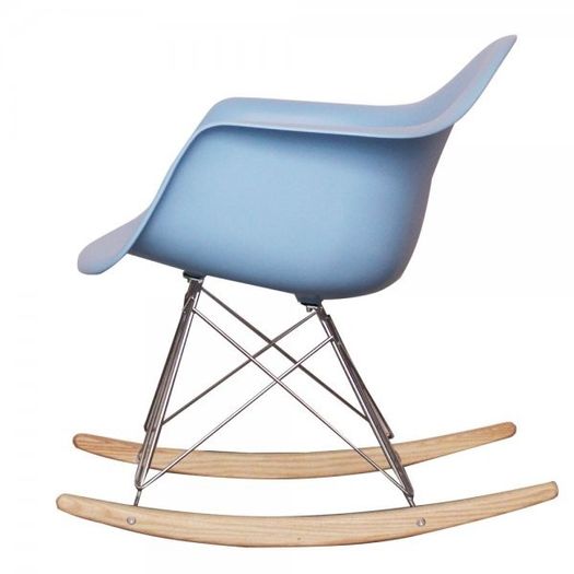 Charles Eames Style Baby Blue Retro Rocking Chair