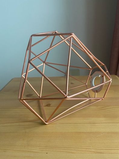 Industrial style geometric wire lamp shade