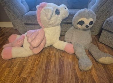 Giant Unicorn and Sloth Teddy