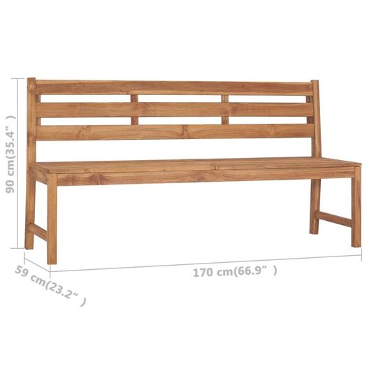 Garden Bench 170 cm Solid Teak Wood