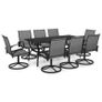 9 Piece Garden Dining Set Textilene and Steel Image 2