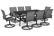 9 Piece Garden Dining Set Textilene and Steel