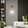 Sconces with Milky Glass Globe and Brushed Brass Finish - Modern Wall Mount Light Fixture for Bedroom, Bathroom, Living Room and Hallway Image 7