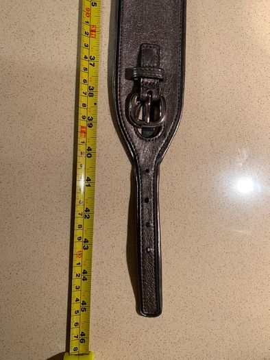 Karen Millen Pewter Leather Belt