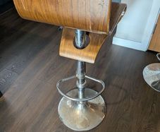 Bar Stools / Chair wooden Set of 2 with Low Back for Breakfast Kitchen Counter Island