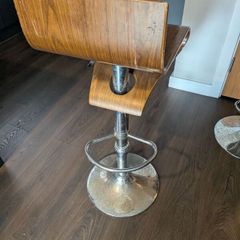 Bar Stools / Chair wooden Set of 2 with Low Back for Breakfast Kitchen Counter Island