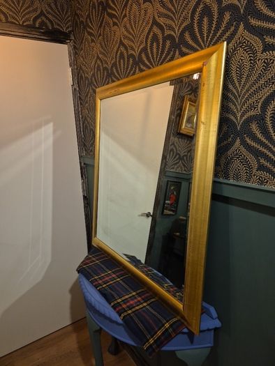 gold large framed mirror