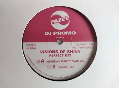 Visions Of Shiva - Perfect Day - Faze 2 Records DJ Promo ADVANCE Copy! - PIANO Trance BANGER! Quintessential Dublin CLASSIC! CONDITION: Near MINT!!