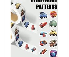 500Pcs/Roll Disney Cars Cartoon Stickers Lightning McQueen Decals Graffiti Skateboard Phone Stickers Kids Decorations Labels