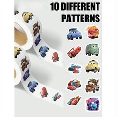 500Pcs/Roll Disney Cars Cartoon Stickers Lightning McQueen Decals Graffiti Skateboard Phone Stickers Kids Decorations Labels