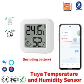 Tuya Temperature Humidity Sensor Mini LCD Display Compatible with Bluetooth APP Remote Control Thermometer Hygrometer