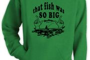 That Fish Was So Big Funny adults Hoodie green