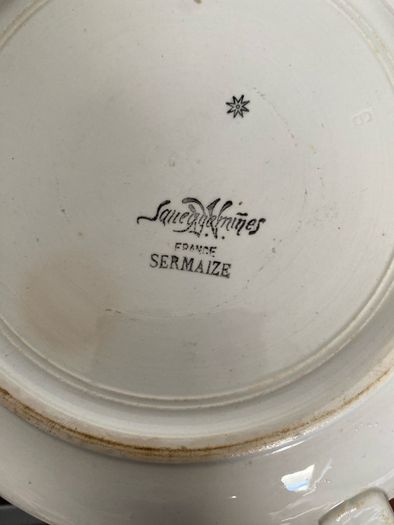 ceramic serving dish & plates