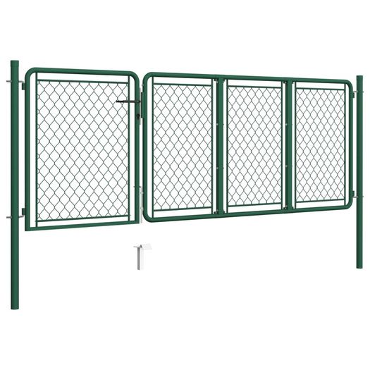 Garden Gate Steel 75x350 cm Green