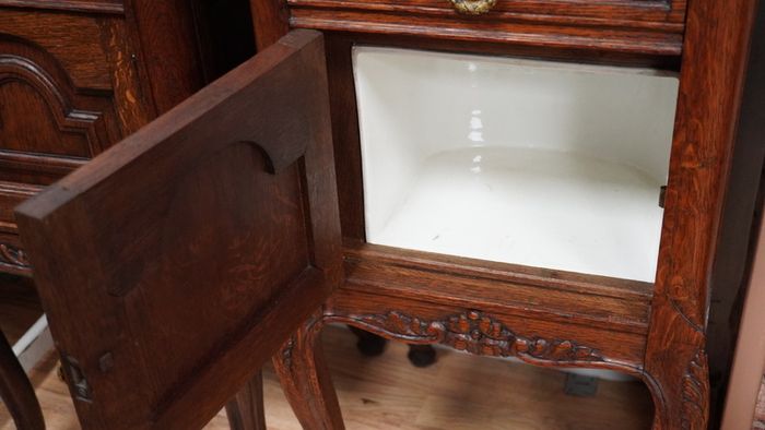 Pair of Antique French Oak Bedside Cabinets