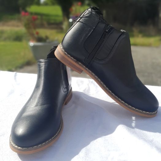 New Tags Fab Black Chelsea Zip Ankle Boots Girl/Boy