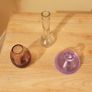 3 Glass bud vases  amethyst, purple & clear Image 3