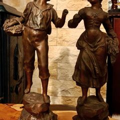 Pair of spelter figurines
