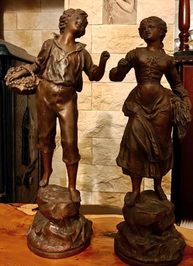 Pair of spelter figurines