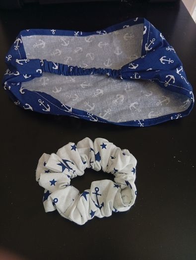 2 Items Handmade Set: Bandana + Scrunchie