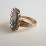 Vintage gold tone paua shell ring size O Image 4