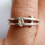 Vintage 925 Sterling Silver Ring with Marquise Cut Stone size P - 4,7g Image 4