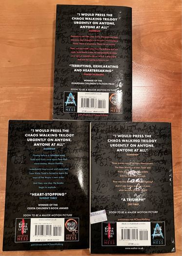 The "Chaos Walking "Trilogy, The Knife Of Never Letting Go, Ask And The Answer, Monsters Of Men by Patrick Ness