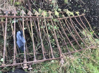 Iron antique railings fencing