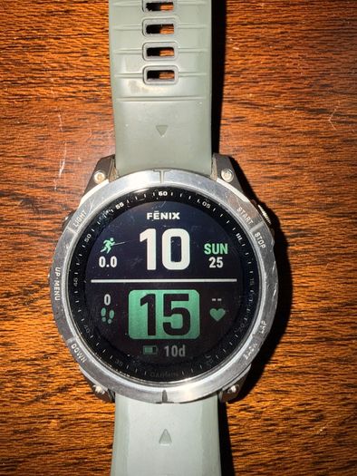 Garmin Fenix 7 with extra straps and charging mount