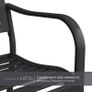 Garden Bench, Outdoor Bench with 2-3 Seater, Rust Resistant, Stamped Pattern, Choice of Colours, Suitable for Indoor, Outdoor, Patio, Park (Black) Image 7