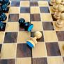 Vintage Decorative Foldable Chessboard with Hand Carved Detail and Chess Pieces 26 cm Square Image 5