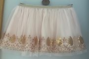 Cotton on kids girls light pink with gold sequins tulle skirt age 1-2 EUC