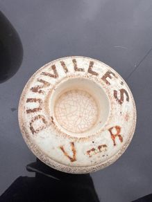 19th C. Dunville's Whiskey ceramic match strike