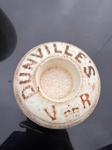 19th C. Dunville's Whiskey ceramic match strike