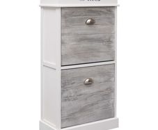Shoe Cabinet Grey 50x28x98 cm Paulownia Wood